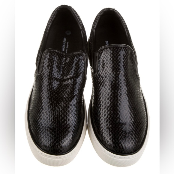 Comme des Garçon Embossed Sneakers Slip-On Shoes Black White Size 11 M NWT $225 - Picture 4 of 14